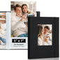 5x7 Photo Album, Slip In Fabric Cover Scrapbook with Front Window, Holds 52 Photos (26 Pockets), for Baby, Wedding, Travel, Black - color: Black, size: 26 Pockets