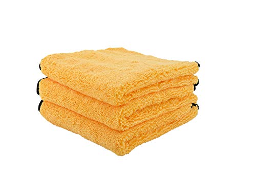 Chemical Guys Professional Grade Premium Microfiber Towels for Cars, Gold, 16" x 16", Ultra-Soft and Scratch-Free Car Detailing Cloths for Trucks, Motorcycles, and More - 3 Pack - color: Yellow, size: 3 Pack