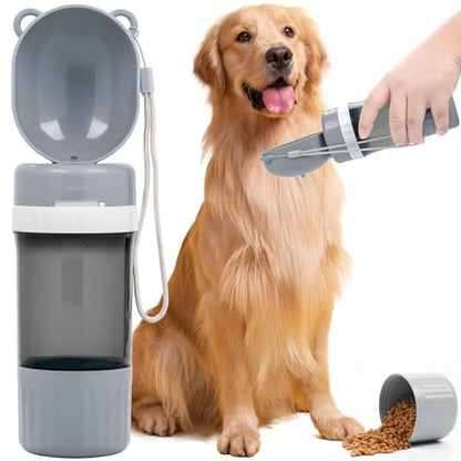 Pet Water Bottle Leak Proof Portable - Dog Water Dispenser with Drinking Bowl, Puppy Travel Accessories for Outdoor Walking, Hiking, Running - size: 400 ML