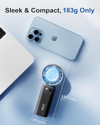 Portable Handheld Turbo Fan with Ice Cooling Plate, 100 Speeds, 5000mAh 19H Runtime, 120° Foldable Rechargeable Mini Personal Fan, 3-in-1 Handheld Desk Neck Fan for Hiking, Camping, Travel, Outdoor - size: 5000mAh Cooling Fan