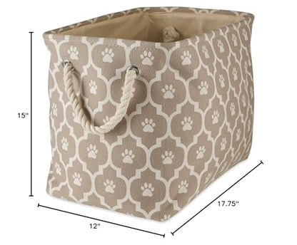 Bone Dry 6192 Pet Storage Collection Lattice Paw Print, Large Rectangle, Stone - color: Stone, size: Large Rectangle