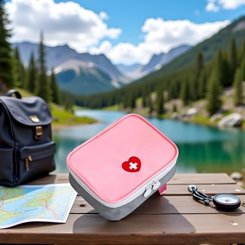 Pink Mini Outdoor First Aid Kit Bag Travel Portable Medicine Organizer Emergency Kit First Aid Kits