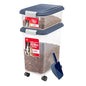 IRIS USA Dog Food Storage Container, 30 lbs & 11 lbs Combo, Cat Food Storage Container, Dog Treat Container, Airtight, Stackable, 2-Cup Scoop, Wheels, Easy Mobility, Navy - color: Navy