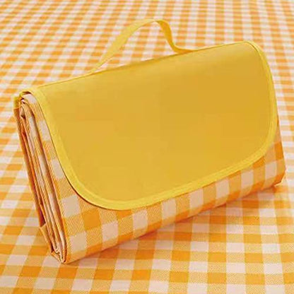 Extra Large Picnic Blanket Beach Blankets, 80''x60'' Picnic Mat Waterproof Sand Proof Foldable Portable for Outdoor Camping Hiking Travel Grass Park Music Festival Lawn Mats (yellow, 80x60 inch) - color: Yellow 80x60 Inch