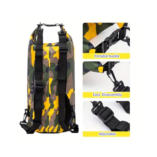 Waterproof Dry Bag 5L,500D Tarpaulin Heavey-Duty PVC Water Proof Dry Bag Sack for Kayaking/Boating/Canoeing/Fishing/Rafting/Swimming/Camping/Snowboarding，Roll Top Dry Storage Backpack with Phone Case - color: agreen