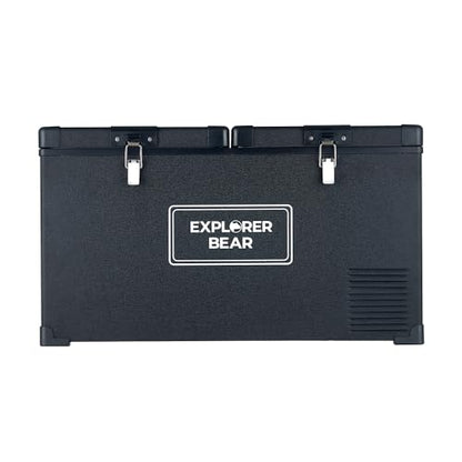 Explorer Bear 12 Volt Refrigerator 12V Car Fridge 12/24V DC 110-240V AC Portable Freezer Compressor Cooler 0℉-50℉ 3-Year Warranty for Truck Van RV SUV Boat Trailer Travel Road Trips Camping… - size: 75L Dual Zone