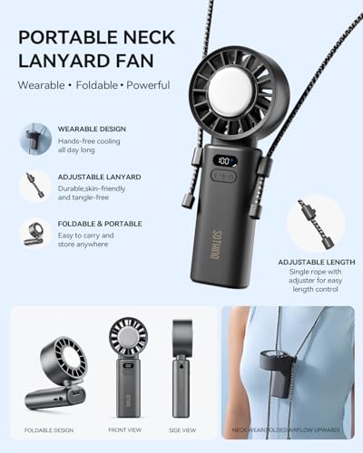Portable Handheld Turbo Fan with Ice Cooling Plate, 100 Speeds, 5000mAh 19H Runtime, 120° Foldable Rechargeable Mini Personal Fan, 3-in-1 Handheld Desk Neck Fan for Hiking, Camping, Travel, Outdoor - size: 5000mAh Cooling Fan