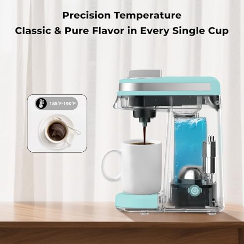 CHULUX Mini Coffee Maker for K Capsule, Single Serve Coffee Maker for One Cup Americano, Lightweight Pod Coffee Machine, Aqua - color: Aqua