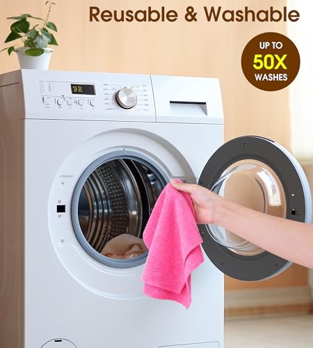 KitchLife Microfiber Cleaning Cloth Roll, 100 Pack - Tear-Away Microfiber Paper Towels, Lint-Free, Reusable, Washable for Kitchen, Car, Dishes, and Sensitive Surfaces (Hot Pink) - color: Hot Pink, size: 100 Pack