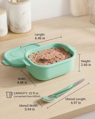2ME Odor Sealed Silicone Pet Wet Food Containers（3-Pack, 22oz）- Airtight Storage Boxes for Homemade Dog Cat Food & Canned Food Portioning - Freezer Microwave Dishwasher Safe with Stainless Steel Scoop - size: 22oz Pack of 3