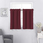 Diamond Home Linens Set of 2 100% Blackout Insulated Rod Pocket Kitchen Curtain Tiers for Small Windows 27" W x 24" L-Burgundy - color: Burgundy, size: 27"W x 24"L (Pack of 2)