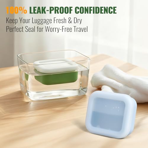 AIMAIAIMAI Shampoo Bar Travel Case Compatible with Kitsch, Leakproof Silicone Small Travel Soap Case with Draining Pad, Portable Soap Container for Gym & Camping, 1 Pack (Baby Blue) - color: Baby Blue