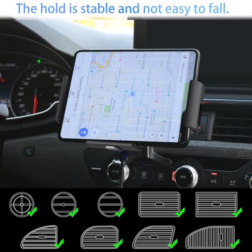 15W Qi Wireless Car Charger Mount Holder Compatible for Samsung Galaxy Z Fold7 Fold6 Fold5 Fold4 Fold3 Fold2 Fold 4.3in-6.9in Phone Auto Clamp Fast Charger