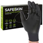 SAFESKIN Black Nitrile Disposable Gloves Powder Free Latex Free Tattoo, Food Prep, 3.5 mil - size: X-Large