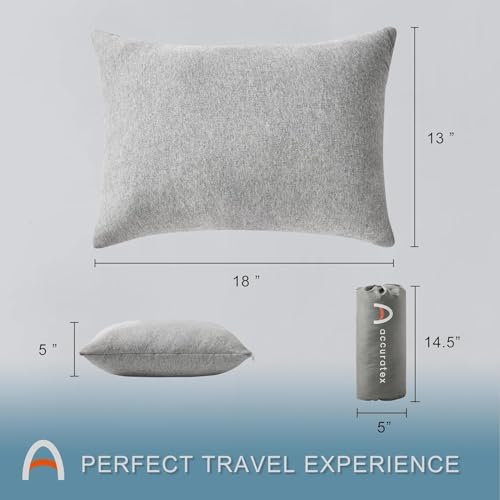 ACCURATEX Camping Pillow-100% Cotton Breathable Cover,Shredded Memory Foam Compressible Travel Pillow,Camping&Travel Accessories-Small Backpacking Pillow Camping Essentials for Sleeping - color: Navy
