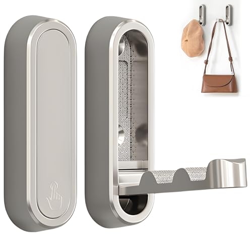 2Pcs Foldable Wall Hooks, Zinc Alloy Folding Hook Silver, Heavy Duty Folding Coat Hooks Wall Mounted for Hanging Coat Towels Bags Keys (Silver, 2 Pack) - color: Silver, size: 2 Pack