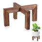Vigordream Plant Stand, Indoor/Outdoor Wood Plant Holder, Single Flower Pot Stand, Sturdy Planter Stands(Walnut, Fit 5-12 Inch Pots) - size: Fit 5-12inch pots