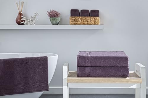 Ozdilek 2-Piece Bath Towels, 27x54 100% Turkish Cotton, Luxury Quick Dry, Extra Large, Fade-Resistant, Eco-Friendly, Spa Towel, Comfortable (Orchid Purple) - color: Orchid Purple
