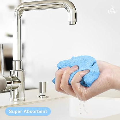 LIVOS Microfiber Cleaning Cloth Roll - 80 Pack, Reusable Paper Towels, Microfiber Towels for Cars, Super Absorbent Lint Free Cleaning Rags for House, Kitchen, Window-Light Blue, 11.5"x11.5" - color: Light Blue