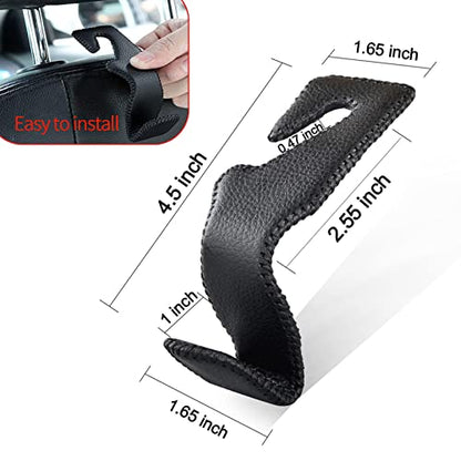 yicheyiyou Car Hooks Universal Car Vehicle Back Seat Headrest Hanger Holder Hook Microfiber Leather & Stainless Steel for Bag Purse Cloth Drink Grocery (Black red)… - color: Black red