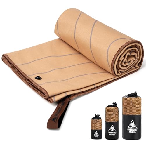 ONETIGRIS Quick Dry Towel,Super Absorbent Microfiber Camping Towel with Bag-Ultra Soft Compact Towel for Beach,Camping, Yoga,Gym, Travel,Sports & Swimming Pool - size: 15.00" x 23.00"