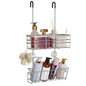 HapiRm Hanging Shower Caddy Organizer - No Drilling Shower Organizer with Inclined Shelf, Rustproof & Waterproof 304 Stainless Steel Bathroom Caddy - Silver - color: Silver-Inclined Shelf
