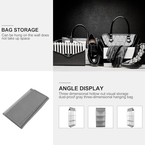 BESPORTBLE Gray Hanging Organizer Bag with Hook Space-Saving Dustproof Storage Container for Dorm Pantry Rv Closet Lightweight and Organizing Pouch for Household Items