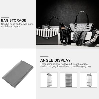 BESPORTBLE Gray Hanging Organizer Bag with Hook Space-Saving Dustproof Storage Container for Dorm Pantry Rv Closet Lightweight and Organizing Pouch for Household Items