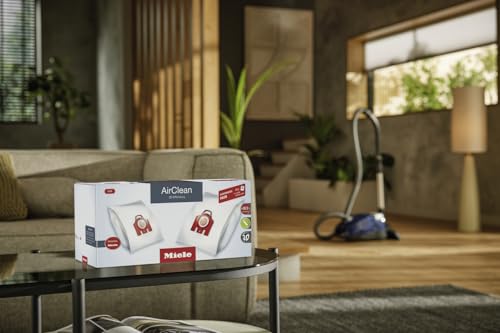 Miele Genuine FJM HyClean Air Vacuum Cleaner Bags for Miele Compact C1 & Compact C2 Vacuum Cleaners, Performance Pack of 16 Dust Bags and 1 HEPA Filter