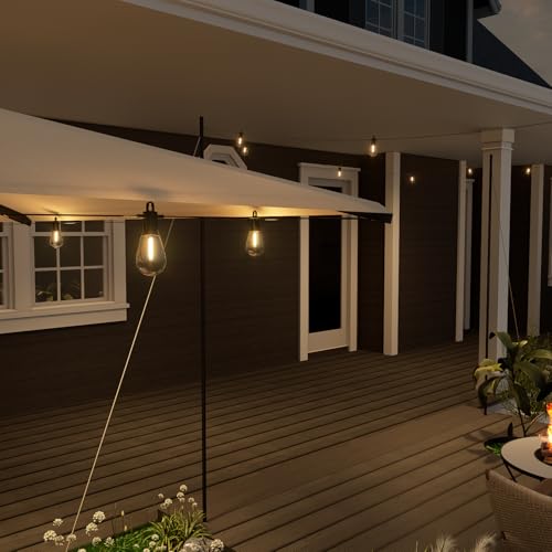 Outdoor String Lights 50FT, Commercial Grade Patio Lights with 16 (15+1) S14 Shatterproof Dimmable Bulbs for Bistros Backyard Porch Party, IP65 Waterproof 2700K Warm White (dimmers not included) - color: 50FT-16Bulb