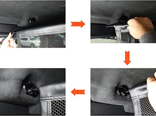 Pet Net Vehicle Safety Mesh Dog Barrier for Mercedes Benz G Class W463 2004-2018, Black Polyester, Plastic Buckle & Hook Fasteners, Car Compatible