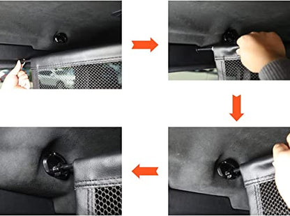 Pet Net Vehicle Safety Mesh Dog Barrier for Mercedes Benz G Class W463 2004-2018, Black Polyester, Plastic Buckle & Hook Fasteners, Car Compatible