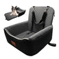 Dog Car Seat Bed 2 in 1 for Small/Medium Dogs up to 35 lbs,Adjustable Safety Leashes,Memory Foam with Soft Fabric Pets Travel Car Bed,Easily Installed in Front and Back seat,Removable and Washable. - color: Black outside Grey inside