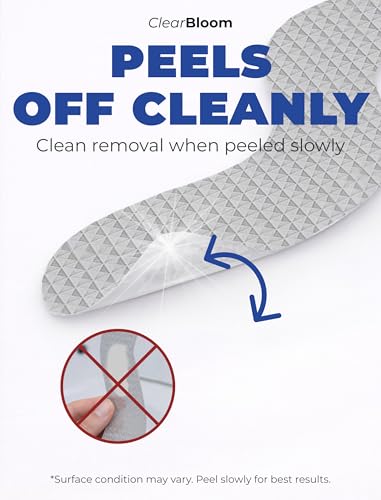 Clear Bloom Anti Slip Shower Stickers 24 PCS, Gray Non-Slip Shower Strips for Adults, Premium Adhesive Bath Tub Stickers - color: Gray, size: Wavy