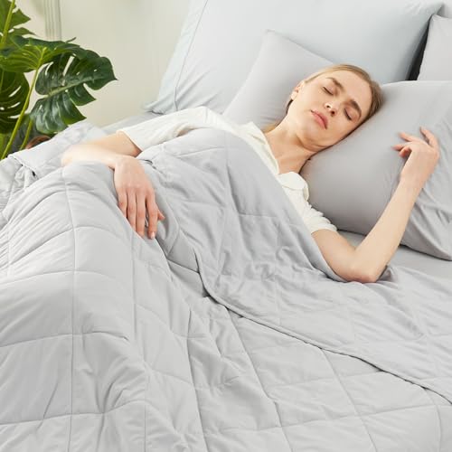 Cozy Bliss Cooling Blanket for Hot Sleepers Queen Size, Q-Max 0.45 Cooling Comfort, Cold Blankets for Night Sweats Sleeping, Ultra-Cool Lightweight Breathable Blanket for Bed, Mist Grey - color: Cool Grey, size: Queen (80" x 90")