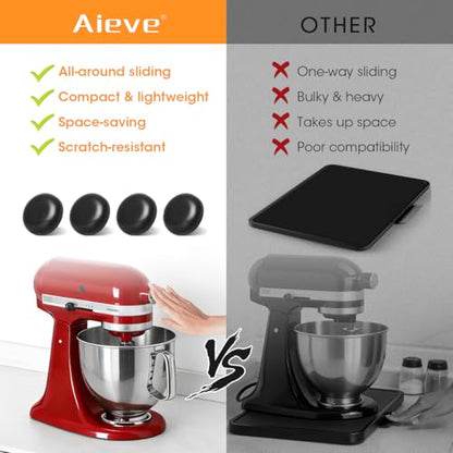 Aieve Black Appliance Slider, 16 Pcs Self Adhesive Appliances Sliders Countertop Caster Wheels, Kitchen Essentials Organization Home Must Have Gadgets - size: 16Pcs-Black