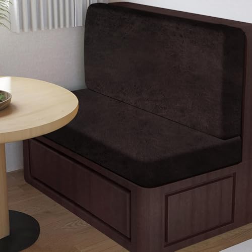 ANARACHON Leather Look RV Dinette Cushion Covers, Stretch Camper Cushion Slipcovers for Travel Trailer Couch RV Booth Seat(1 Backrest Cover & 1 Bench Cover,07 Chocolate) - color: Chocolate Brown, size: 1 Set