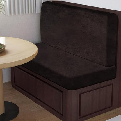 ANARACHON Leather Look RV Dinette Cushion Covers, Stretch Camper Cushion Slipcovers for Travel Trailer Couch RV Booth Seat(2 Backrest Cover & 2 Bench Cover,07 Chocolate) - color: Chocolate Brown, size: 2 Sets