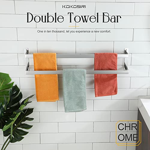 KOKOSIRI Towel Bars Bath Towel Holders 32 Inches Chrome Bathroom 2-Tiers Ladder Towel Rails Wall Mounted Towels Shelves Rack Polished Stainless Steel, B5008CH-L32 - color: Polished Chrome, size: 32-Inch