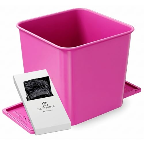 Car Trash Can with Stability Wings – Leakproof Portable Garbage Bin for Fabric & Rubber Mats – Compact Durable Plastic Auto Organizer for Cars, SUVs, Trucks (Pink, Small) - color: Pink, size: Small