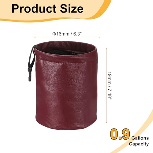 HARFINGTON Car Trash Can 0.9 Gallon Foldable Leak-Proof Garbage Organizer Portable Hanging Waterproof Truck Trash Bins for Van Automotive Vehicle Front Seat, Red - color: Red