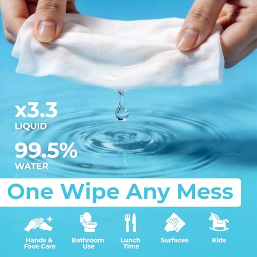 Impossibly Compact Travel Flushable Wipes - 99.5% Water and Aloe - Safe for Sensitive Skin & Hypoallergenic - Travel Essentials for Adults & Kids, Unscented, 48 Pack 288 Wipes - size: 6 Count (Pack of 48)