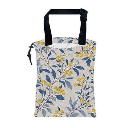 Car Trash Bag Fall Yellow Berries and Leaves Leak-Proof Car Garbage Bag with Drawstring Foldable Canvas Trash Bin with Adjustable Buckle for Car Accessories, Travelling, Camping - color: Fall Yellow Berries and Leaves