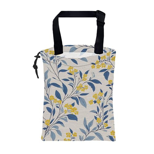 Car Trash Bag Fall Yellow Berries and Leaves Leak-Proof Car Garbage Bag with Drawstring Foldable Canvas Trash Bin with Adjustable Buckle for Car Accessories, Travelling, Camping - color: Fall Yellow Berries and Leaves