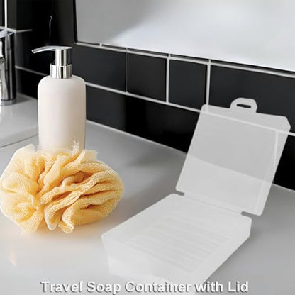 Soap Container, Shower Square Bar Holder Fit Handmade Soap, Travel Soap Case (Matt Clear) - color: Matt Clear