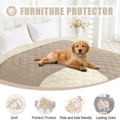 Smiry Waterproof Dog Bed Cover Blanket 30x53, Soft Reversible Pet Blanket, Washable Leakproof Cats Dogs Couch Cover for Sofa, Couch, Furniture, Taupe/Beige - color: Taupe/Beige, size: 30x53 Inch