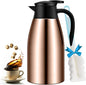 68oz Thermal Coffee Carafe, Stainless Steel Coffee Carafes for Keeping Hot, Airpot Insulated Tea Pot Dispenser for Hot Water, Tea, Hot Beverage - Keep 12 Hours Hot, 24 Hours Cold, Champagne Gold - color: Champagne Gold