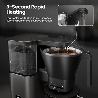 Kismile SCA-Certified 8 Cup Drip Coffee Maker, Pour Over Coffee Machine with 3s Instant Heat 197–205℉, Adjustable Flow Control, Removable Water Tank, Deep Cold Brew & 40 Min Keep Warm (Light Grey) - color: Light Grey