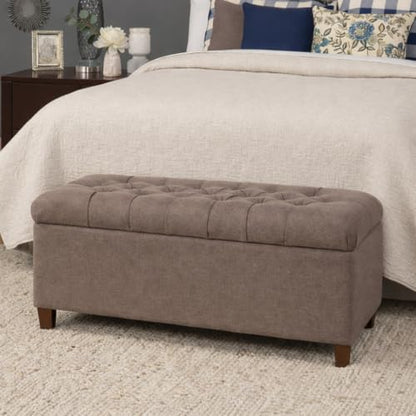 HomePop Ainsley 40" Storage Ottoman Bench - Brown - color: Brown