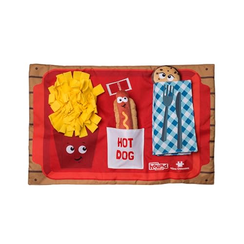 Outward Hound by Nina Ottosson Activity Matz Fast Food Fun Plush Dog Puzzle Mat Dog Enrichment Dog Toy, Level 2 Intermediate, Multicolored - color: Activity Matz Fast Food